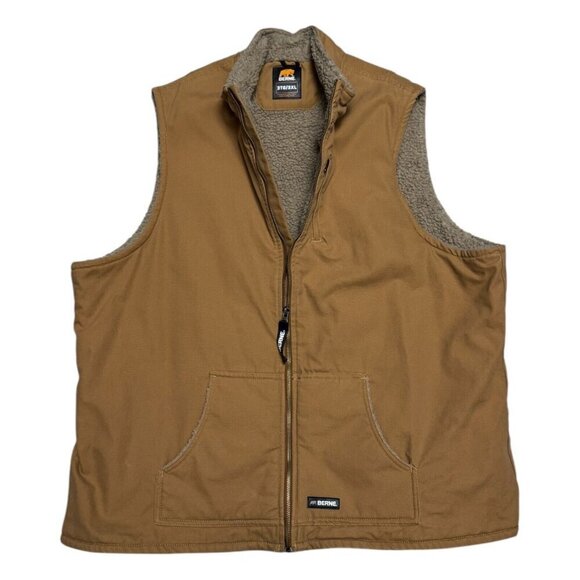 BERNE Sherpa Fleece Canvas Winter Fall Work Wear Chore Barn Vest Womens 3XL - Picture 4 of 8